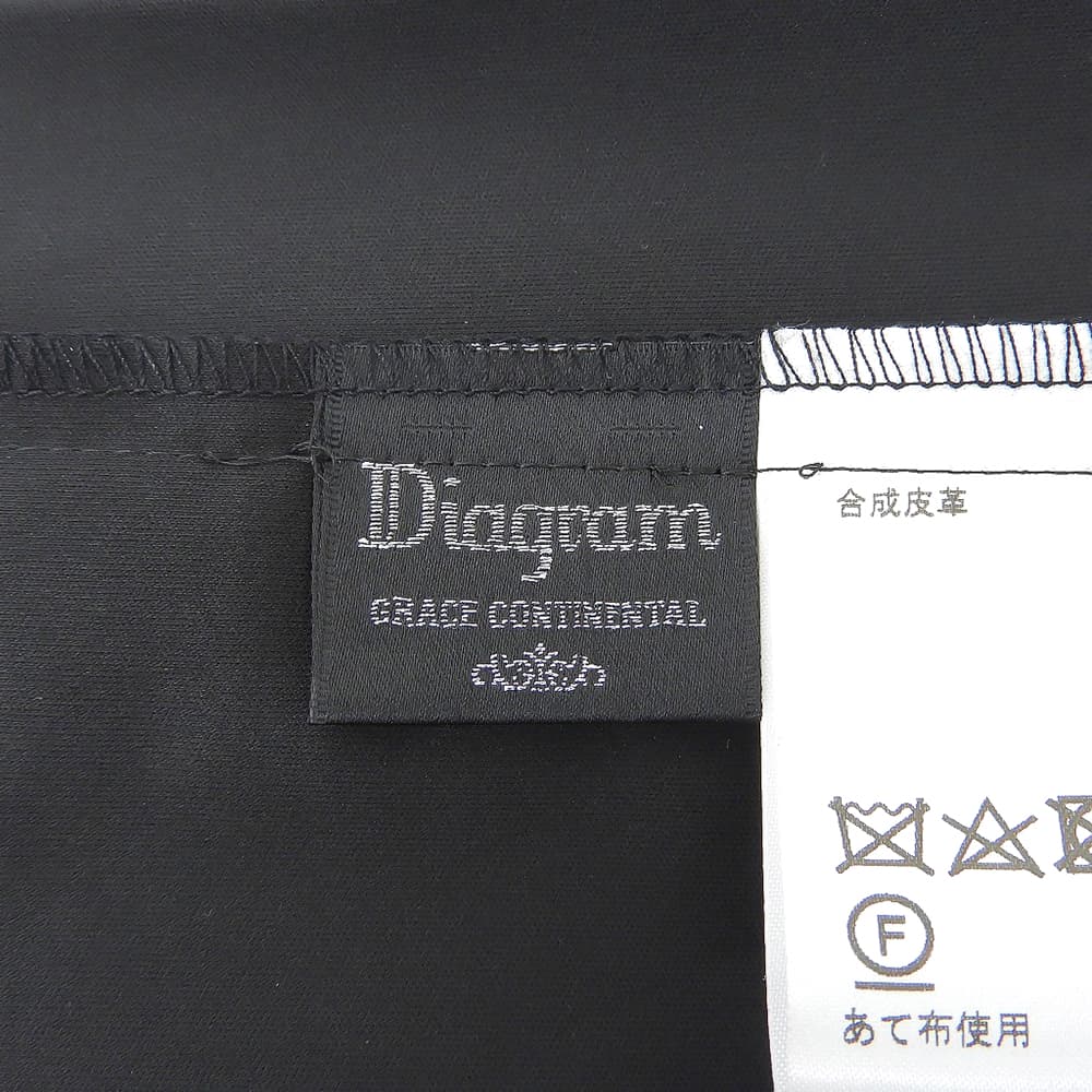 Diagram ダイアグラム 美品 フェイクレザー プリーツ フレアスカート レディース 36 スカート ブラック スカート