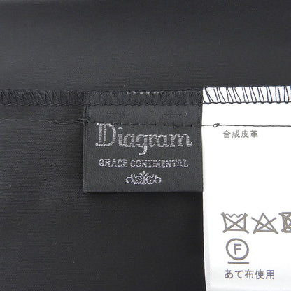 Diagram ダイアグラム 美品 フェイクレザー プリーツ フレアスカート レディース 36 スカート ブラック スカート