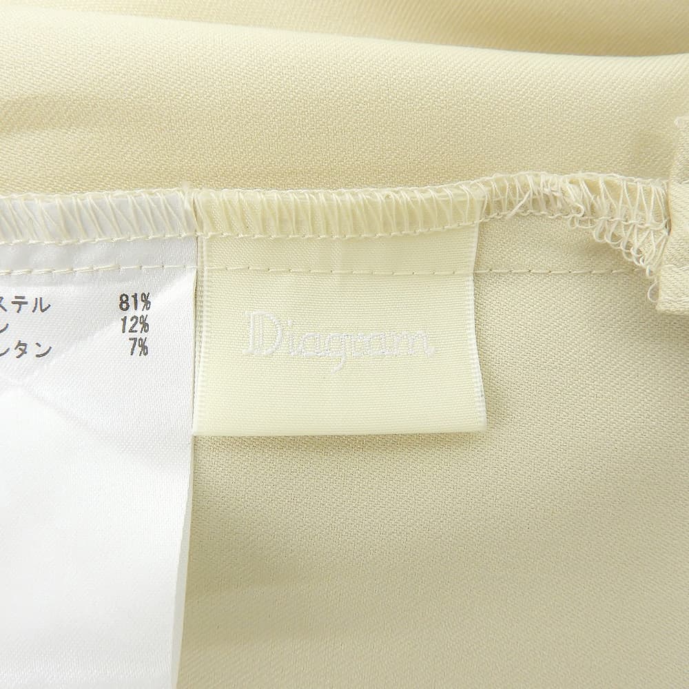 Diagram ダイアグラム 美品 レーヨン混 ワイドシルエット バックギャザーサロペット オーバーオール ライトベージュ 38 0322118176 オーバーオール オールインワン