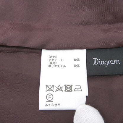 Diagram ダイアグラム 美品 アセテート ホースジャガード タックフレアスカート レディース ブラウン 36 0321421183 スカート
