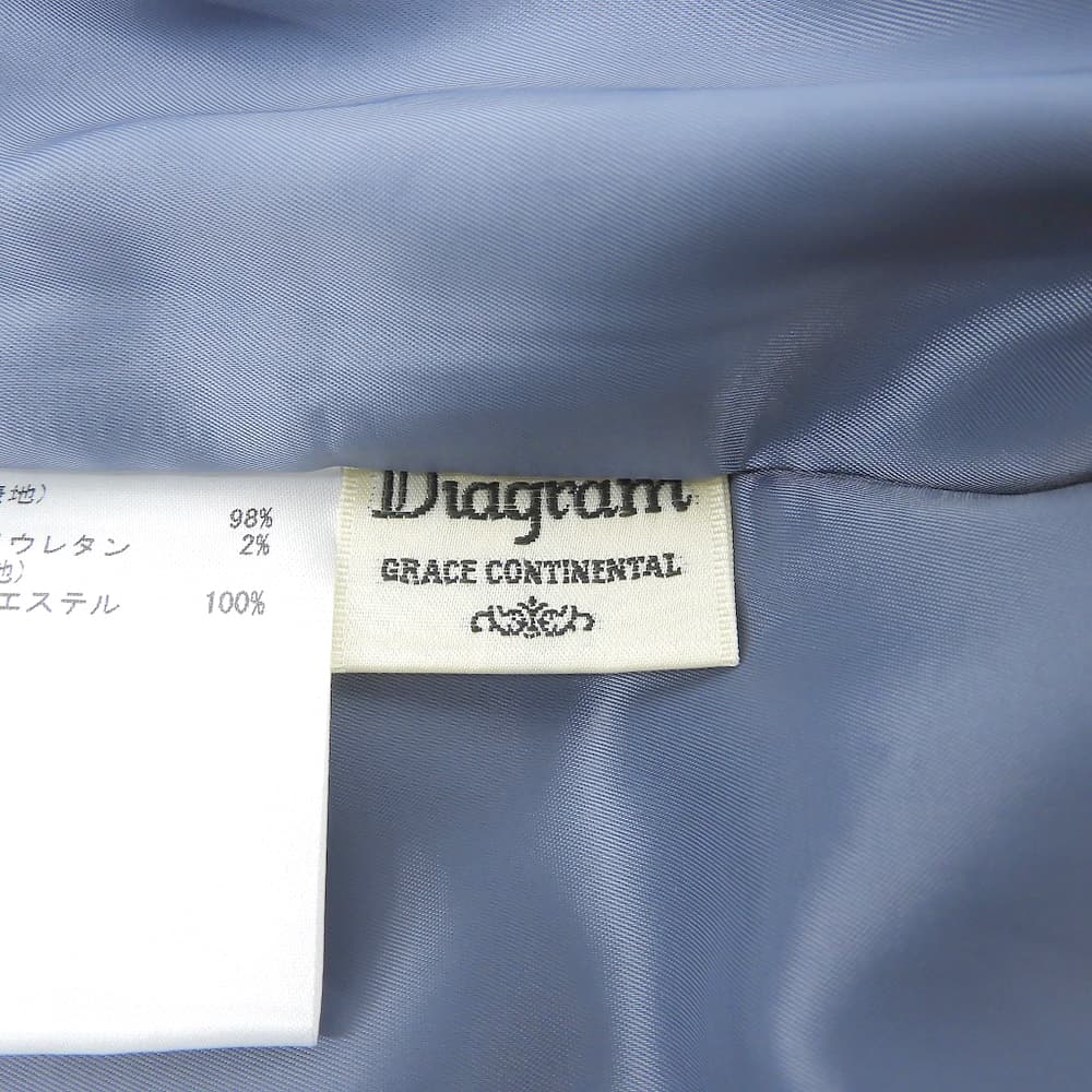 Diagram ダイアグラム 美品 コットン センタープレス ハイウエストイージーデニムパンツ ボトムス レディース サックスブルー 38 ボトムス