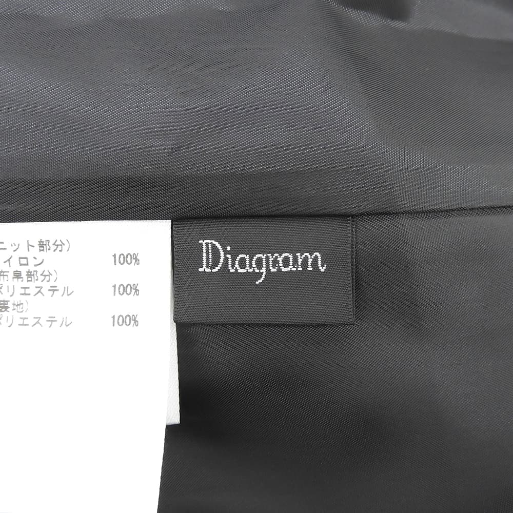 Diagram ダイアグラム 美品 フラワープリント ハイゲージニット ワンピース レディース ブラック 36 0323133053 ワンピース
