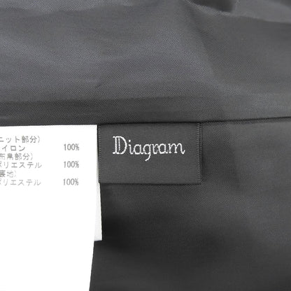 Diagram ダイアグラム 美品 フラワープリント ハイゲージニット ワンピース レディース ブラック 36 0323133053 ワンピース