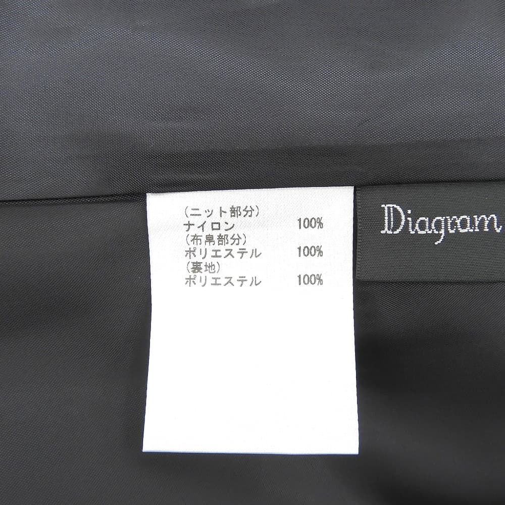 Diagram ダイアグラム 美品 フラワープリント ハイゲージニット ワンピース レディース ブラック 36 0323133053 ワンピース