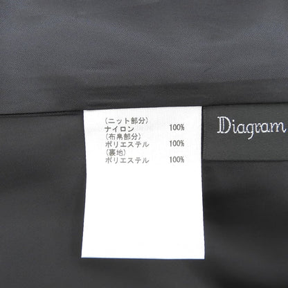 Diagram ダイアグラム 美品 フラワープリント ハイゲージニット ワンピース レディース ブラック 36 0323133053 ワンピース