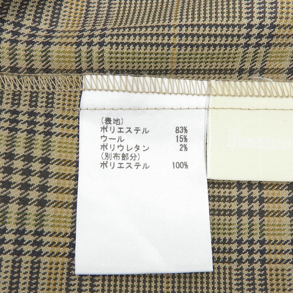 Diagram ダイアグラム 美品 グレンチェック フロントタック ハイウエストワイドパンツ2 ボトムス レディース ベージュ系 38 0323311353 ボトムス