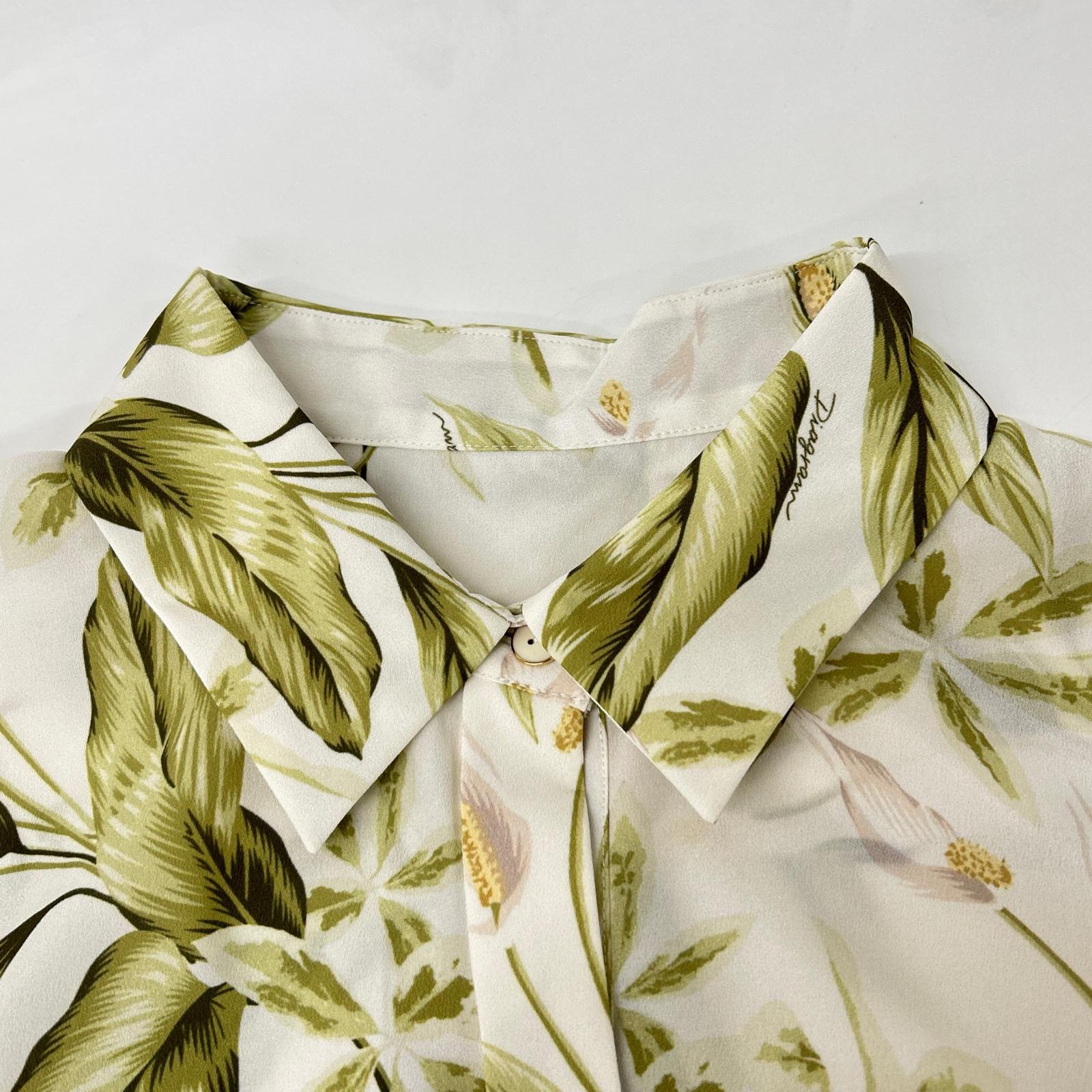 Diagram Diagram 0323131129 Ecru Polyester Pleated Anthurium-Print Belted Dress Dress