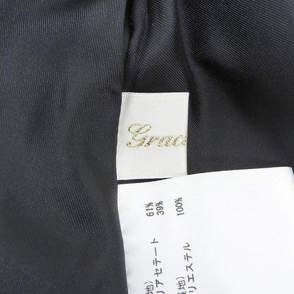 Grace Class グレースクラス 美品 サイドギャザー グログラン フレアスカート レディース コットン混 ブラック 38 0223121104 スカート