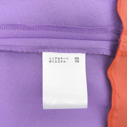 Grace Class グレースクラス 美品 ラッフルスリーブ リネンタッチバイカラーワンピース レディース パープル×レッド 38 0223231150 ワンピース