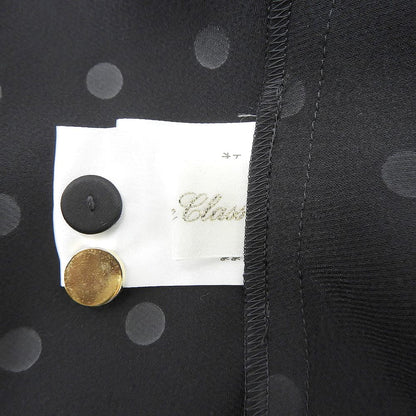 Grace Class グレースクラス 美品 サテンライク ドットプリント ベルテッドシャツワンピース レディース ブラック 36 0221435256 ワンピース