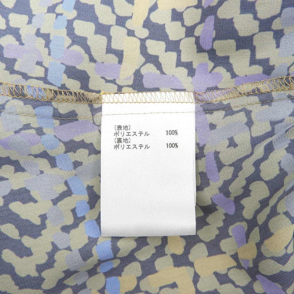Grace Class グレースクラス 美品 サテン ヘリンボーンチェックプリントワンピース レディース キャメル 38 0223331221 ワンピース