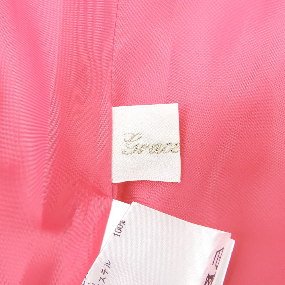 Grace Class グレースクラス 美品 シアー ギンガムチェック コンビワンピース レディース ホワイト×ピンク 36 0223231051 ワンピース