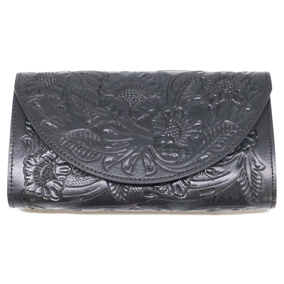 Carving Tribes カービングトライブス 【美品】カーフレザー フラップ ロングウォレット 長財布（小銭入れあり）