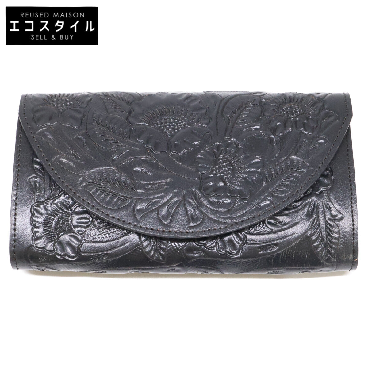 Carving Tribes カービングトライブス 【美品】カーフレザー フラップ ロングウォレット 長財布（小銭入れあり）