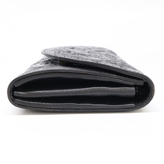 Carving Tribes [Excellent Condition] Calf Leather Flap Long Wallet Long Wallet (with Coin Purse)