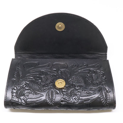 Carving Tribes カービングトライブス 【美品】カーフレザー フラップ ロングウォレット 長財布（小銭入れあり）