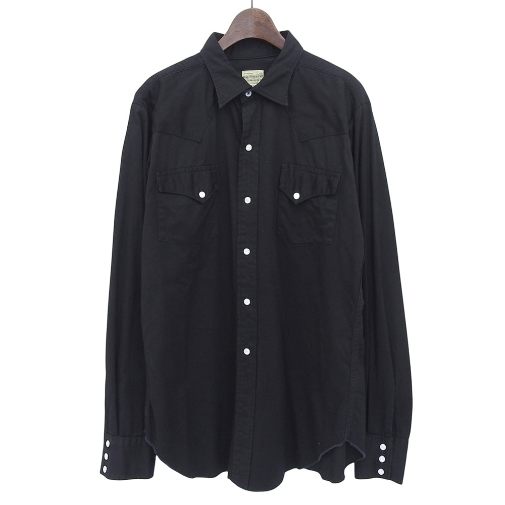 WAREHOUSE ウエアハウス 【WESTERN WEAR】 コットン シェルボタン ウエスタンシャツ トップス メンズ 黒 ブラック 42 トップス