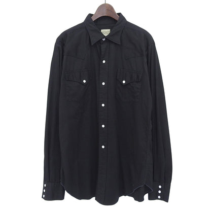 WAREHOUSE ウエアハウス 【WESTERN WEAR】 コットン シェルボタン ウエスタンシャツ トップス メンズ 黒 ブラック 42 トップス