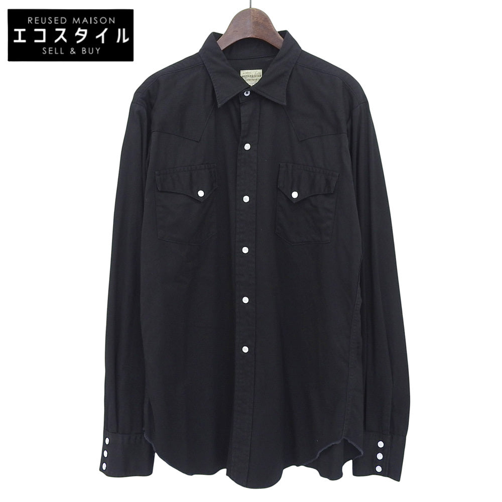 WAREHOUSE ウエアハウス 【WESTERN WEAR】 コットン シェルボタン ウエスタンシャツ トップス メンズ 黒 ブラック 42 トップス