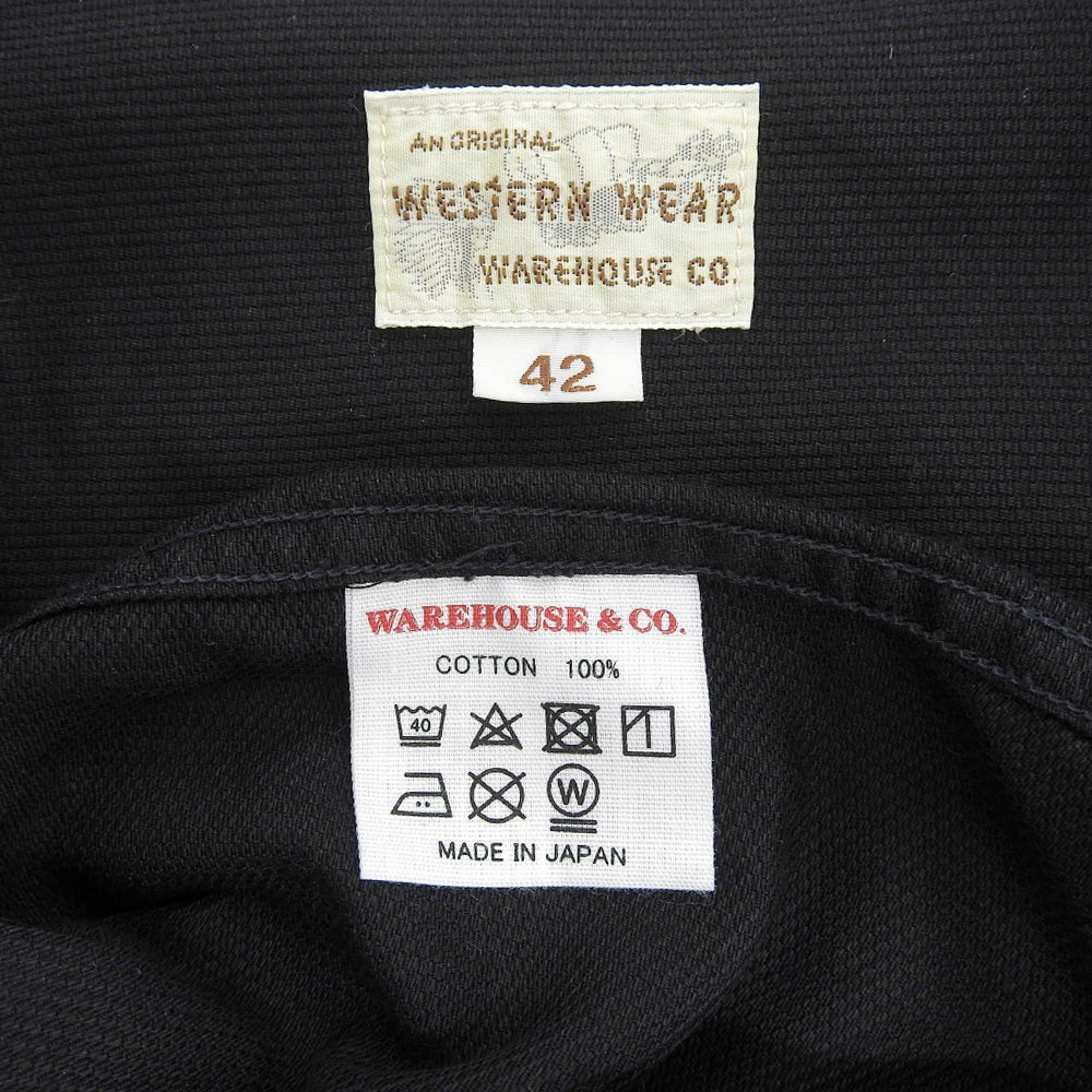 WAREHOUSE ウエアハウス 【WESTERN WEAR】 コットン シェルボタン ウエスタンシャツ トップス メンズ 黒 ブラック 42 トップス
