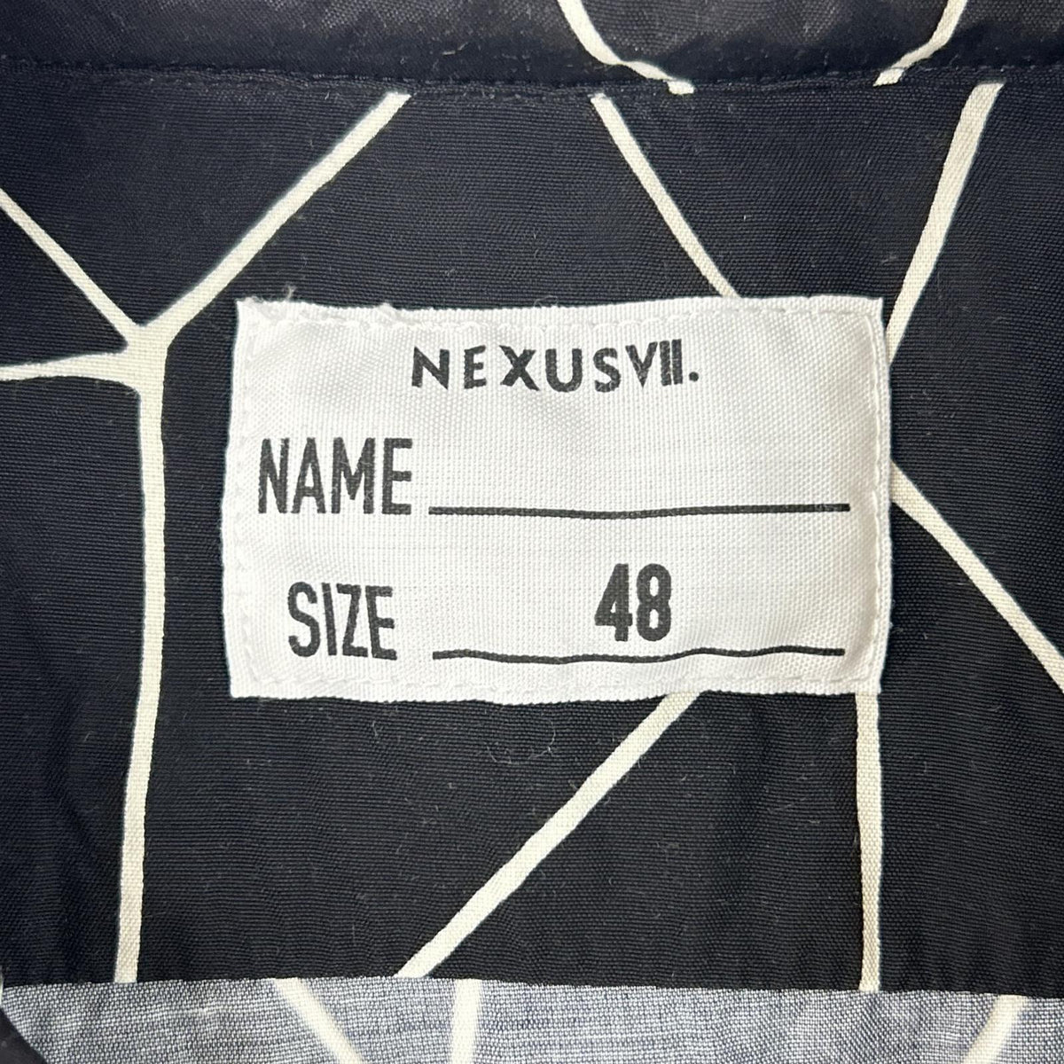 NEXUSVII. NexusVII. black rayon SPIDER-WEB HAWAIIAN SHIRT open-collar shirt top