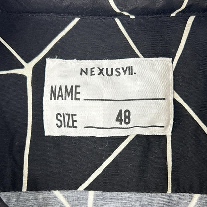 NEXUSVII. NexusVII. black rayon SPIDER-WEB HAWAIIAN SHIRT open-collar shirt top