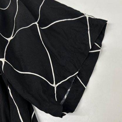 NEXUSVII. NexusVII. black rayon SPIDER-WEB HAWAIIAN SHIRT open-collar shirt top