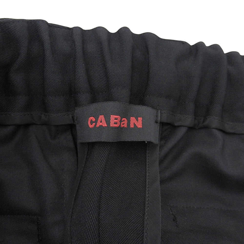 CABaN キャバン ウールギャバジン 1タックテーパードパンツ ボトムス メンズ 黒 ブラック M ボトムス
