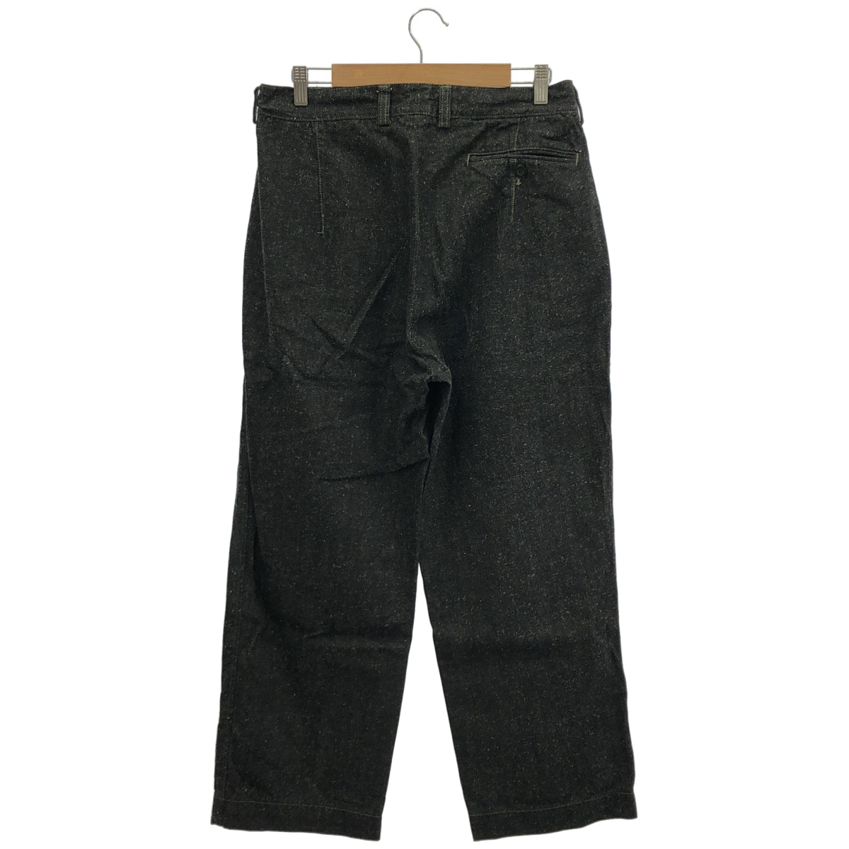 OUTIL PANTALON MELLE Black Cotton-Hemp Denim Military Chino Trousers Bottoms