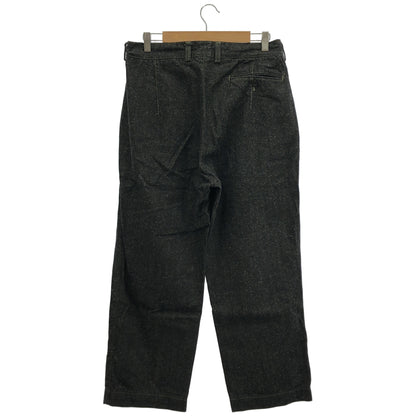 OUTIL PANTALON MELLE Black Cotton-Hemp Denim Military Chino Trousers Bottoms