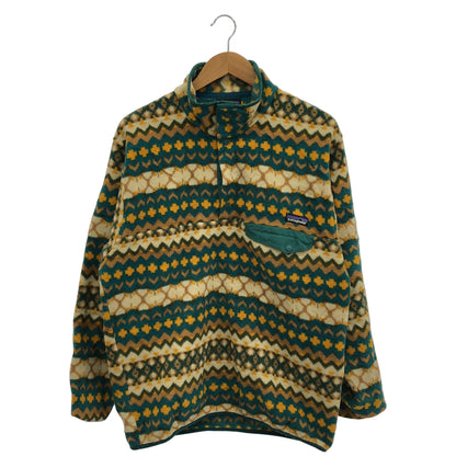Patagonia パタゴニア 15年製 25450 グリーン×マルチカラー メキシコ製 ライトウェイトシンチラスナップTプルオーバー フリースプルオーバー トップス