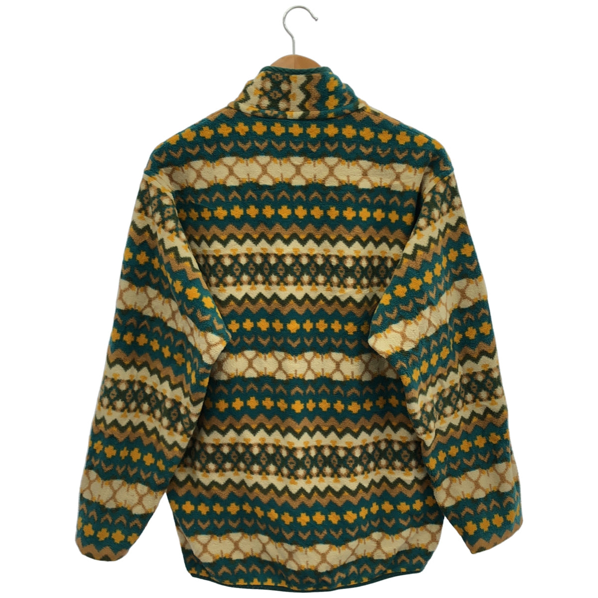 Patagonia パタゴニア 15年製 25450 グリーン×マルチカラー メキシコ製 ライトウェイトシンチラスナップTプルオーバー フリースプルオーバー トップス