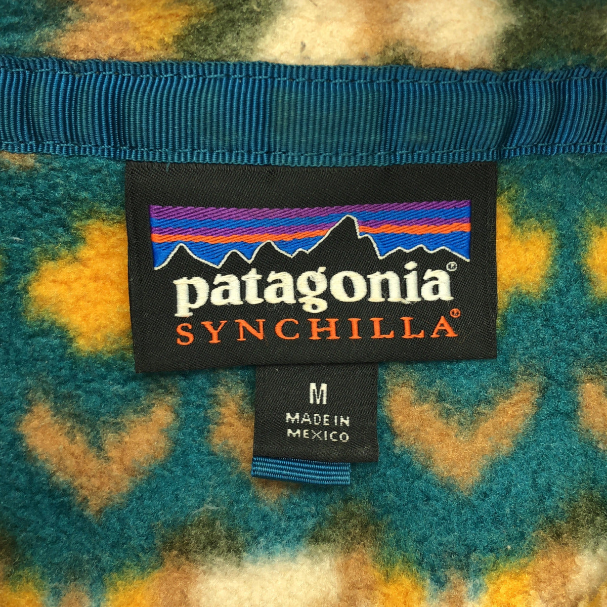 Patagonia パタゴニア 15年製 25450 グリーン×マルチカラー メキシコ製 ライトウェイトシンチラスナップTプルオーバー フリースプルオーバー トップス