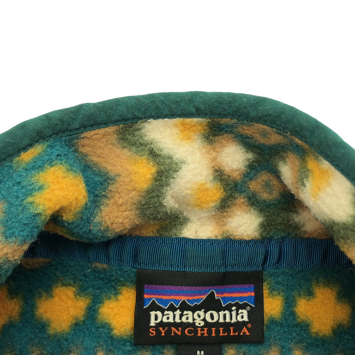 Patagonia パタゴニア 15年製 25450 グリーン×マルチカラー メキシコ製 ライトウェイトシンチラスナップTプルオーバー フリースプルオーバー トップス