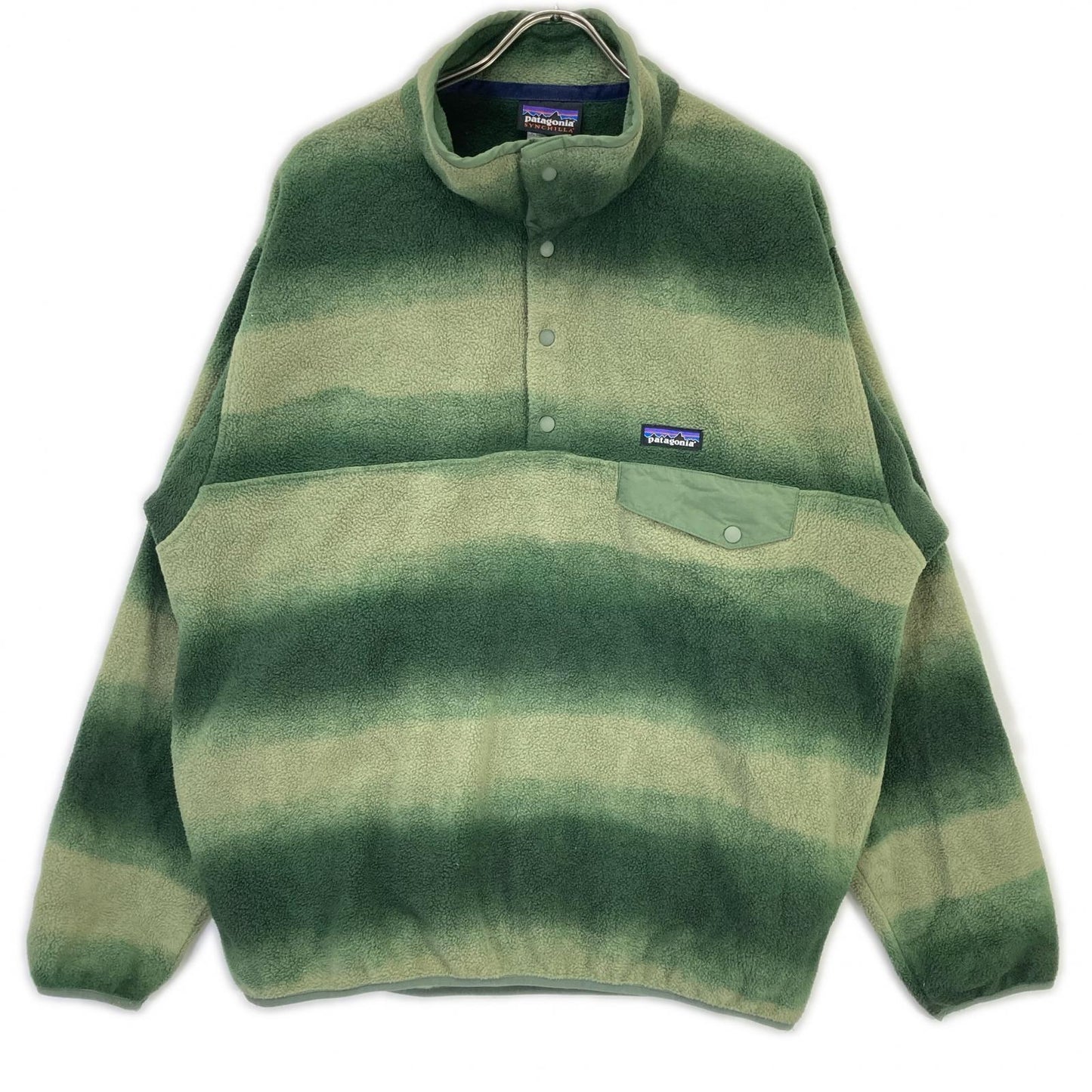 Patagonia パタゴニア 15年製 25580 グリーン メキシコ製 ライトウェイトシンチラスナップTプルオーバー フリースプルオーバー トップス
