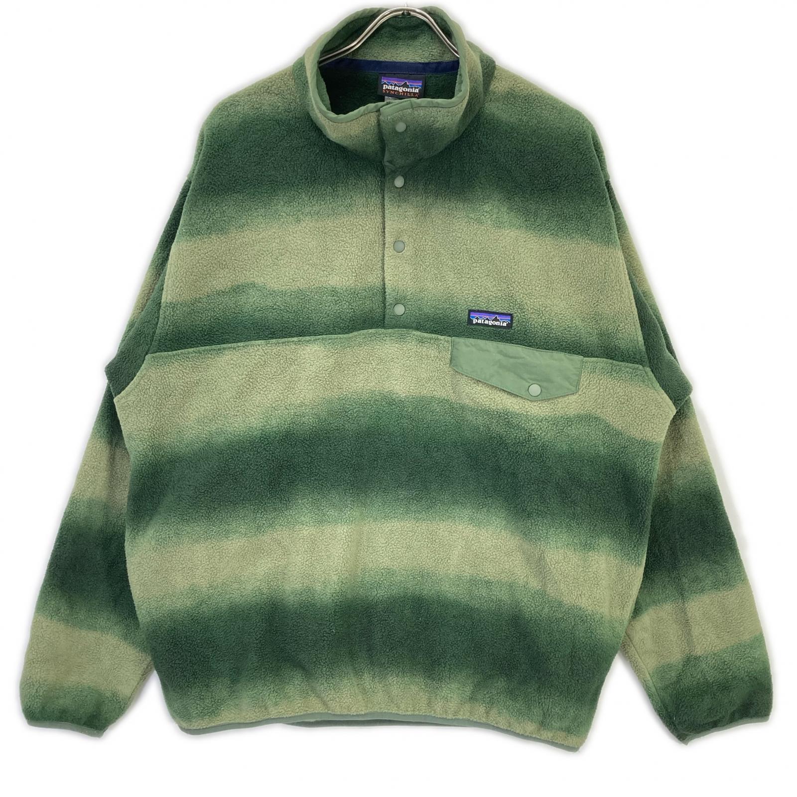 Patagonia パタゴニア 15年製 25580 グリーン メキシコ製 ライトウェイトシンチラスナップTプルオーバー フリースプルオーバー トップス