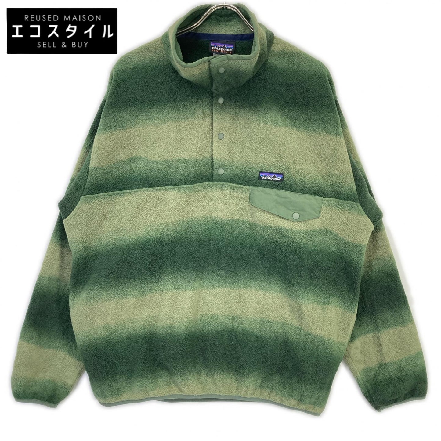 Patagonia パタゴニア 15年製 25580 グリーン メキシコ製 ライトウェイトシンチラスナップTプルオーバー フリースプルオーバー トップス