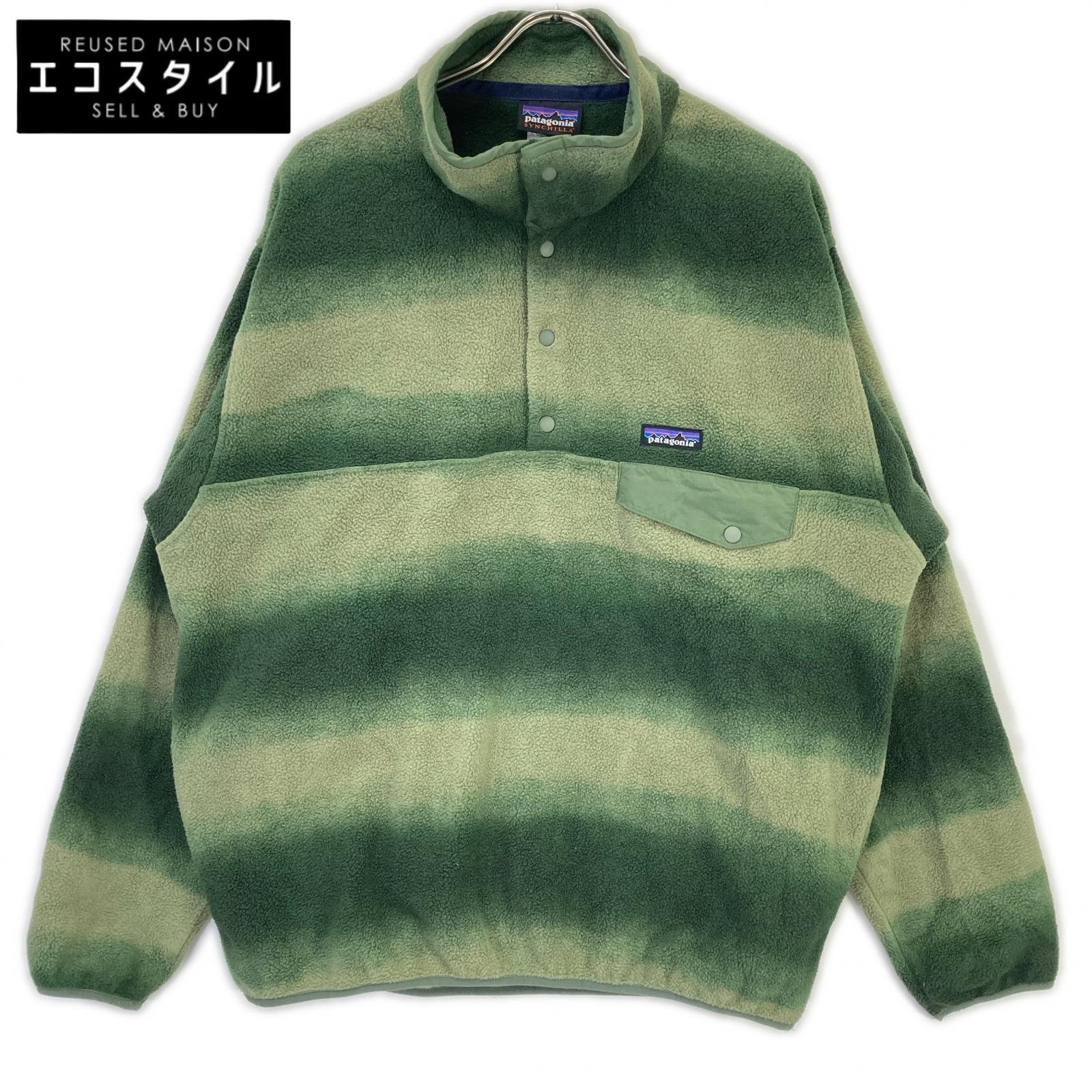 Patagonia パタゴニア 15年製 25580 グリーン メキシコ製 ライトウェイトシンチラスナップTプルオーバー フリースプルオーバー トップス