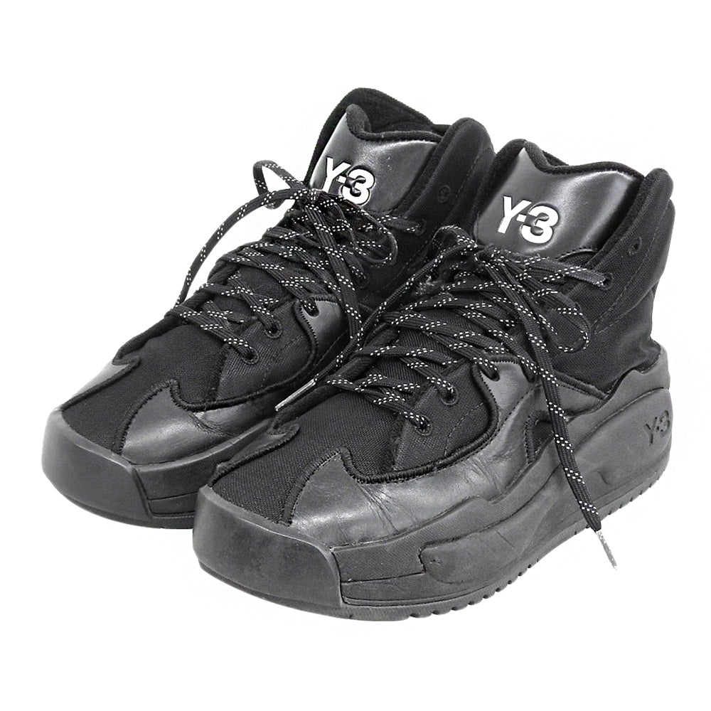 Y-3 ワイスリー HOKORI ハイカットスニーカー シューズ レディース トリプルブラック 22.5cm EF2634 シューズ