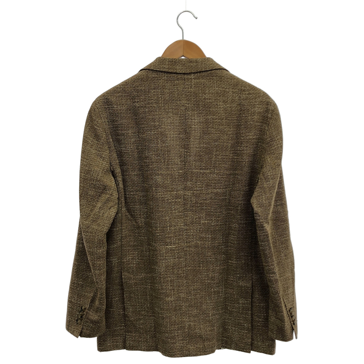 BOSS brown notch-lapel tweed 2-button single-breasted jacket tops