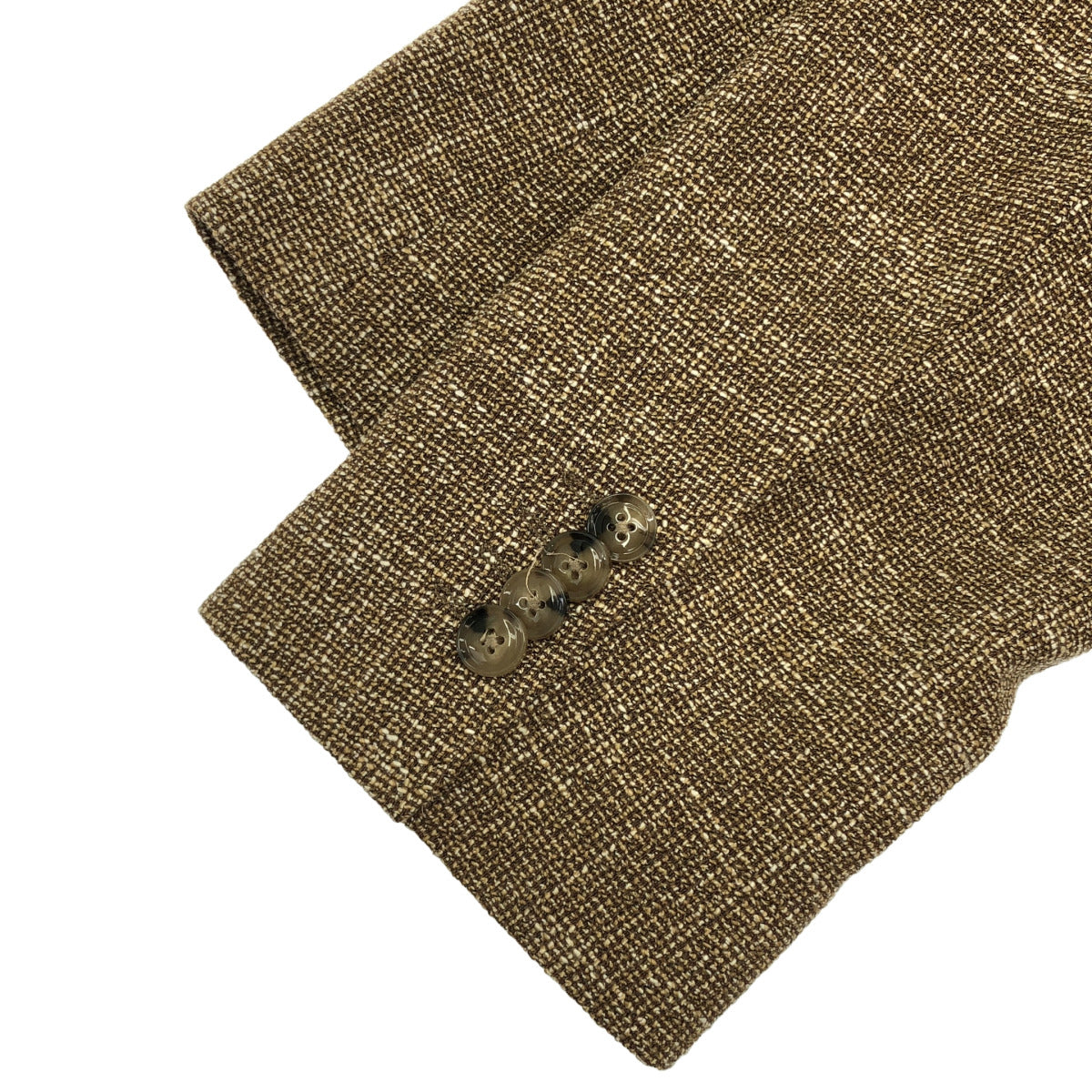 BOSS brown notch-lapel tweed 2-button single-breasted jacket tops