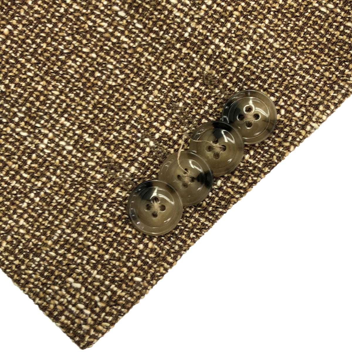 BOSS brown notch-lapel tweed 2-button single-breasted jacket tops