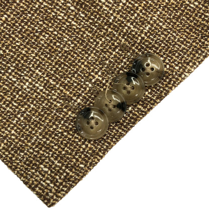 BOSS brown notch-lapel tweed 2-button single-breasted jacket tops