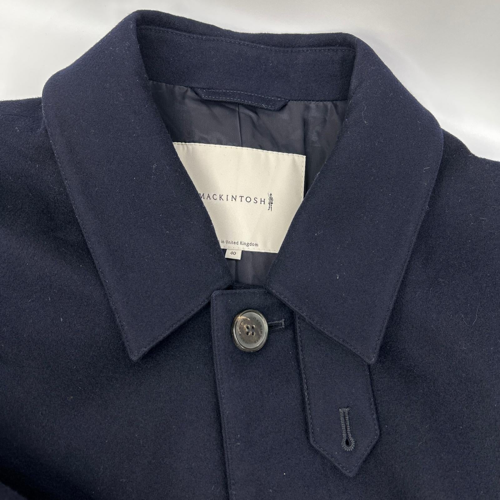 MACKINTOSH マッキントッシュ ネイビー ダンケルド ウールステンカラー比翼コート コート