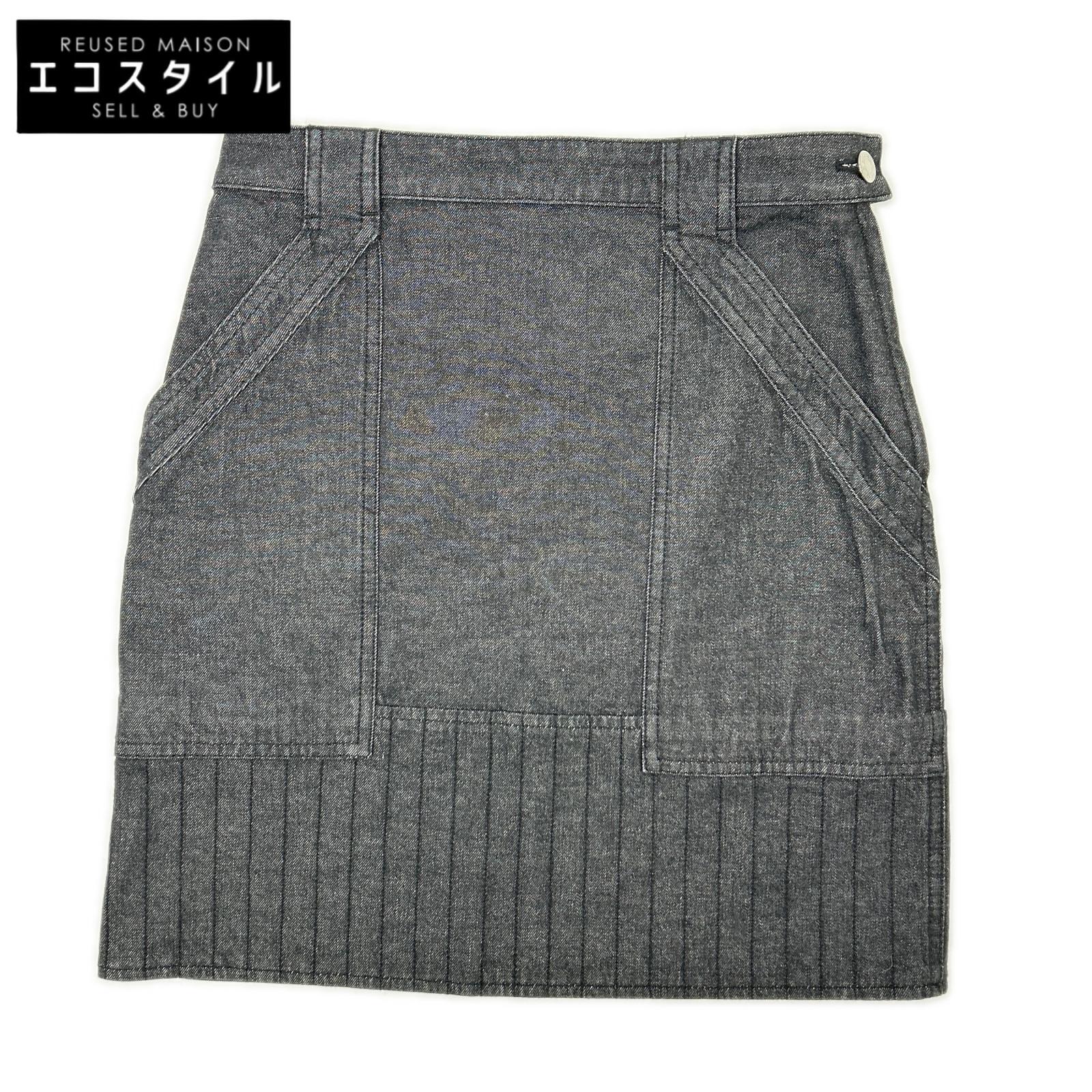 HERMES エルメス 22SS 2E0350DQ インディゴ セリエボタンデニムスカート スカート