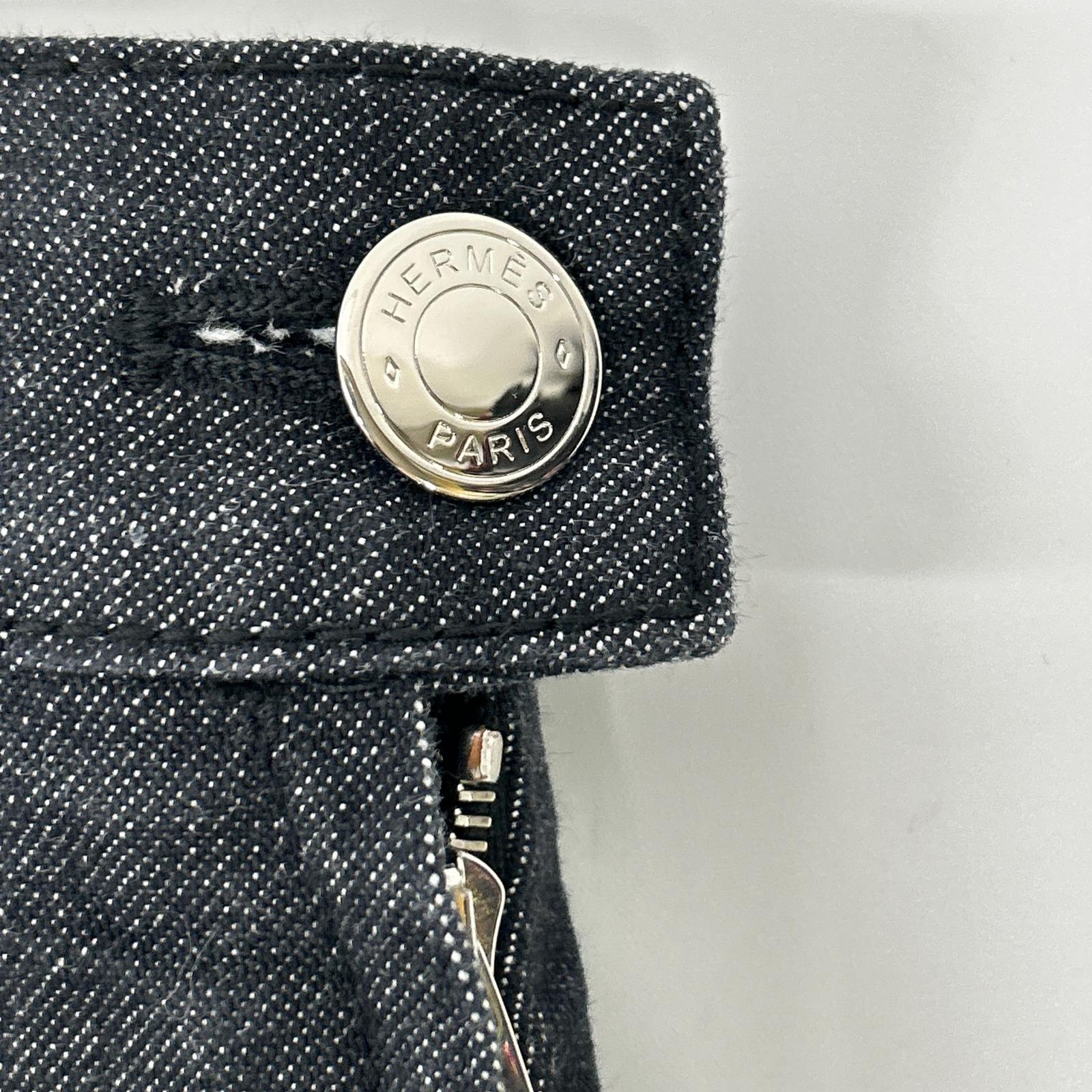 HERMES エルメス 22SS 2E0350DQ インディゴ セリエボタンデニムスカート スカート