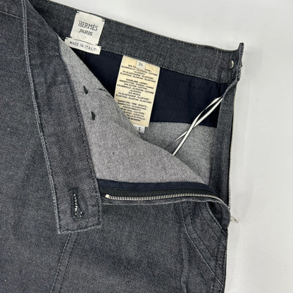 HERMES エルメス 22SS 2E0350DQ インディゴ セリエボタンデニムスカート スカート