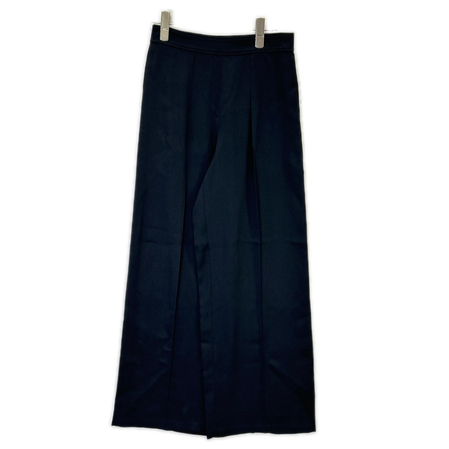 HERMES エルメス 24SS 4H0432DF ブラック レーヨンシルク 1タックワイドパンツ ボトムス