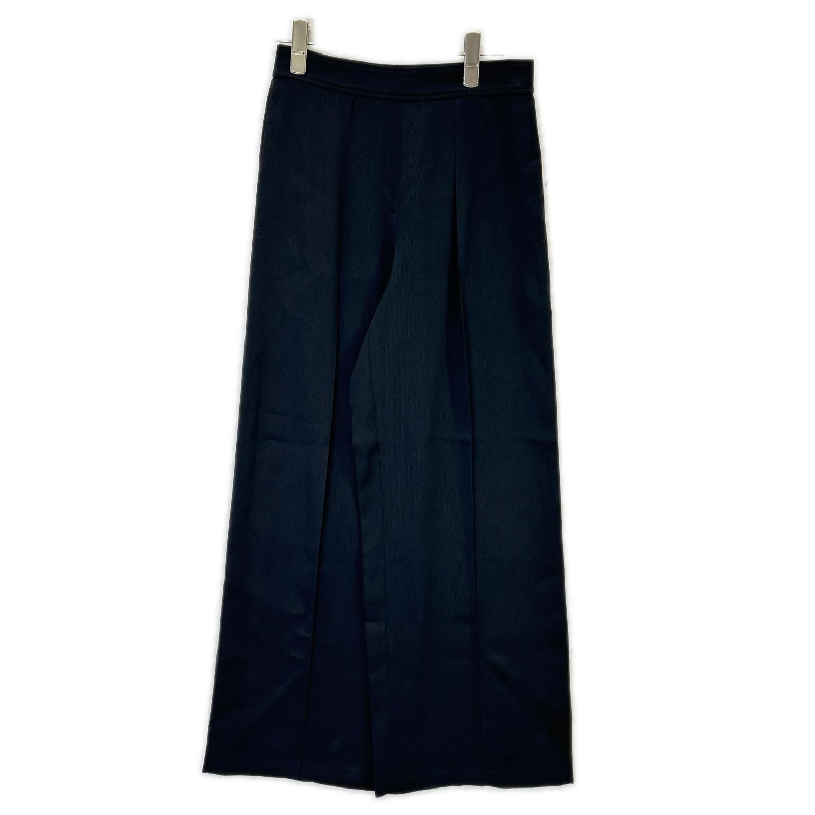 HERMES エルメス 24SS 4H0432DF ブラック レーヨンシルク 1タックワイドパンツ ボトムス