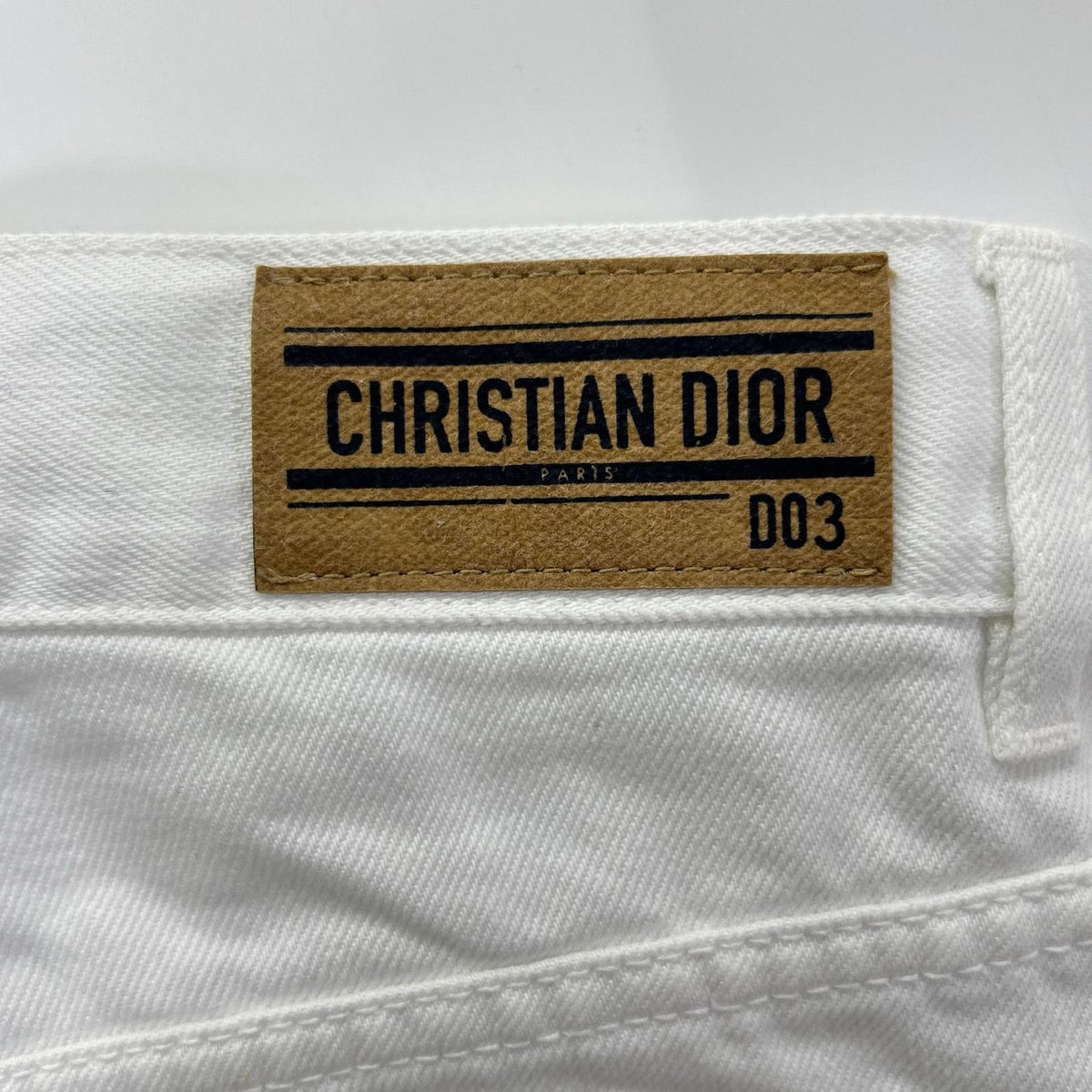 Christian Dior クリスチャンディオール ホワイト BEEタグ ダメージ加工 デニムパンツ ボトムス